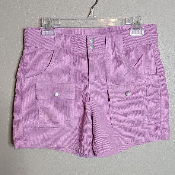 BDG 4 Light Purple Corduroy High Waist Cargo Shorts - Picture 1 of 8